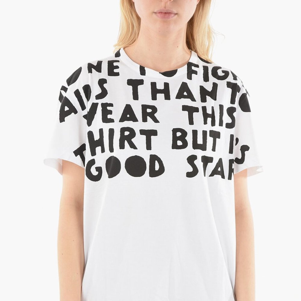 Maison Margiela Slogan Printed T-shirt women Size M retail 380usd